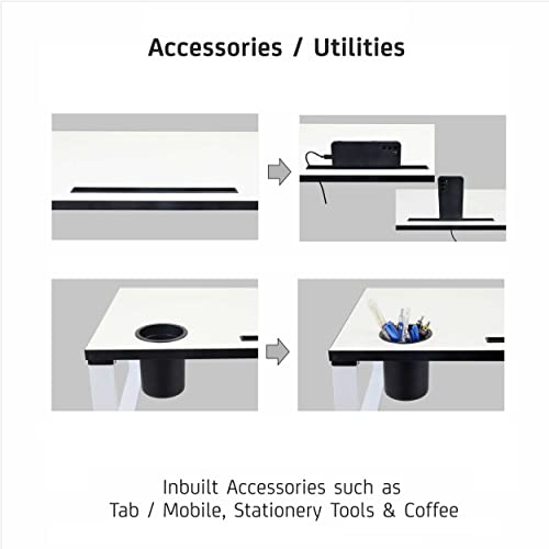 Image of Isomars Bed Desk /Floor Desk 76cm x 35.5cm (30 inch x 14 inch) Laptop Study Table for Work from Home, Online Classes, Card Games and Kid's Activities (Wooden)
