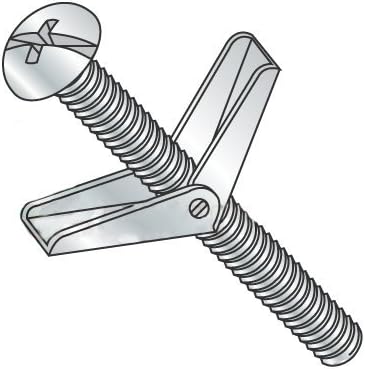 3/16-24 x 3" Toggle Bolts with Wing Nut, Round Head, Slotted - Zinc Plated Steel (Quantity: 50 pcs)