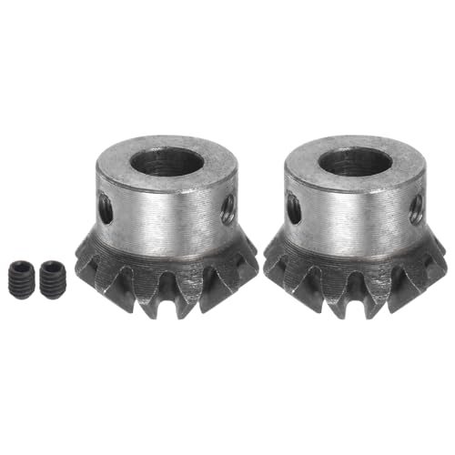 Image of HARFINGTON 2pcs Bevel Gear 1M 12 Teeth 10mm Shaft Hole 1:1 Tapered Bevel Pinion Gear 45# Steel 2 Module 90 Degree Steering Gear, for Hardware Mechanical Rotation
