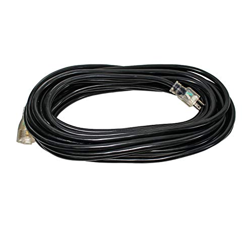 50 ft Power Extension Cord Outdoor & Indoor Heavy Duty 14 Gauge/3 Prong SJTW (Black) Lighted end Extra Durability 15 AMP 125 Volts 1875 Watts by LifeSupplyUSA (5 Pack) - Thumbnail 2