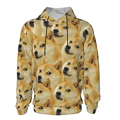Allgobee BLACK-181 Boys Girls Casual Pullover Hoodies Funny Doge Emoticon Shiba Inu Youth Hooded Sweatshirts Tops Blouse cover