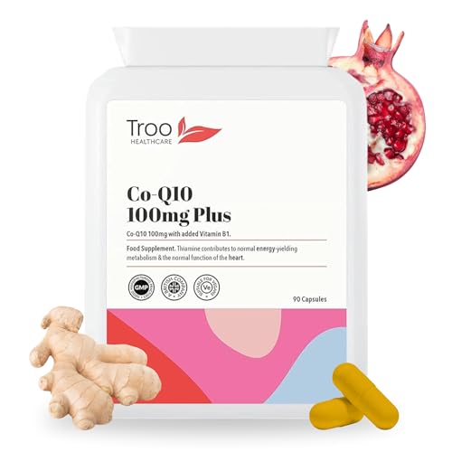 Troo Health Care Co-Enzyme Q10 Supplement (CoQ10) - 100 milligrams 90 Vegetarian Capsules - Naturally Fermented Trans Form for High Absorption - UK Manufactured to GMP Standards
