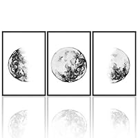 3 Piece Framed Canvas Wall Art Moon Canvas Prints Home Artwork Decoration for Living Room,Bedroom - 16