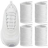 Endoto 2 Pairs 4MM Round Shoelaces for Nike Air Max 97/95/720 Running Replacement Shoes Laces Strings(Color:White,Size:54Inch)