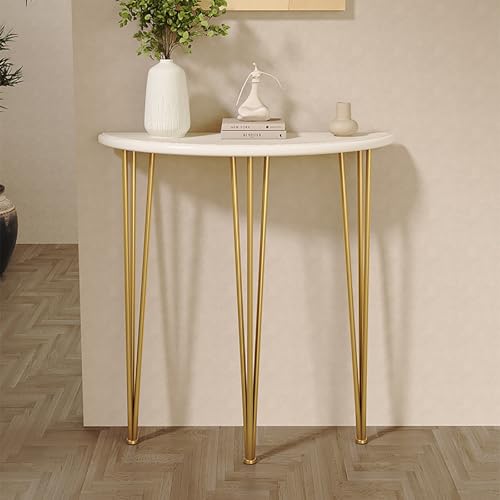 Mueble de entrada de madera maciza y patas de horquilla premium 4