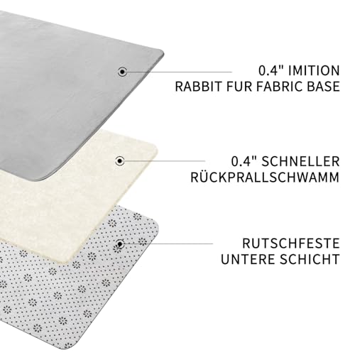 Sour Lemon Teppich Wohnzimmer 200x300cm,Großer Grauer Teppiche Kunstfell – Ansicht 4