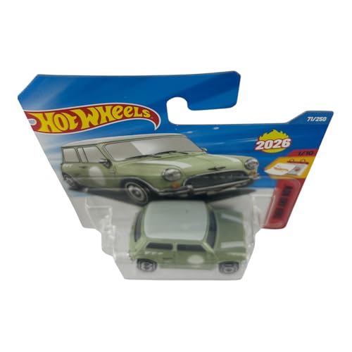 Hot Wheels Austin Mini Cooper S [Green] Then & Now 1/10, 71/250, New for 2026! 1:64 Scale Diecast Toy Vehicle