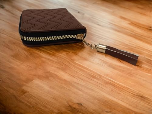 Image of Women Small Purse Zip Purse for Ladies Small Coin Wallet for Girls Zip Money Wallet for Women(Brown)