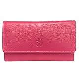 Grand porte-monnaie spacieux se refermant avec un rabat, très bien conçu, permet de placer 14 cartes format bancaire, billets, monnaie, fidélité, Vital. Fabriqué en cuir vachette grainé souple et résistant, touché agréable