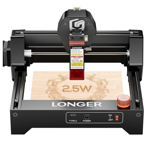 Longer RAY5 Mini 2.5 W Laser Engraving Machine with - WiFi, Emergency Stop, High-Speed Laser Engraving Machine,12000mm/min,- for Wood/Acrylic - 130 x 140 mm，Suitable for Beginners