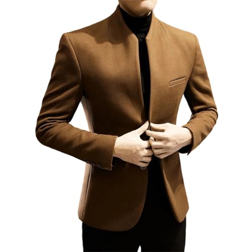 Men's Business Casual Double Breasted Stand Collar Blazer Simple