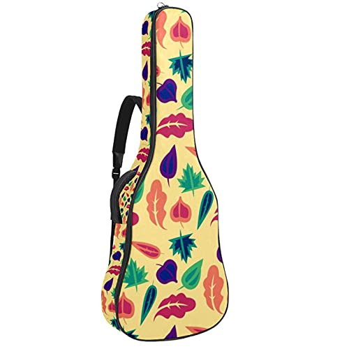 Housse guitare imperméable feuilles jaunes pour modèle basse acoustique et classique
