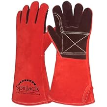 SPITJACK Heat Resistant Fire Protection Fireplace Gloves for Grill, Welding, BBQ Cooking, Wood Stove, Oven, and Kitchen