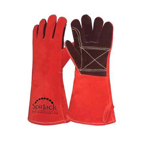 SpitJack Luvas de proteção contra incêndios resistentes ao calor para grelha, soldagem, lareira, fogão a lenha, forno e churrasco