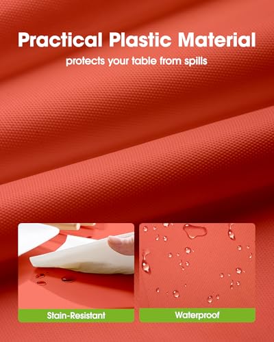 Image of Pureegg Plastic Table Cloth Disposable 8 Pack 54 x 104 Inch, Orange Basic