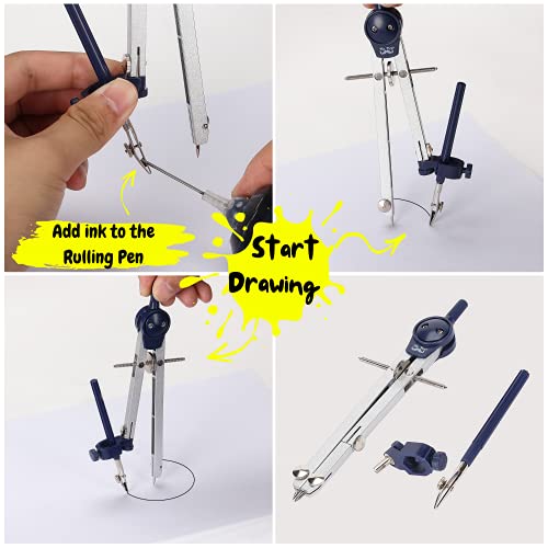 Mr. Pen- Professional Geometry Set Metal Compass, 7 Pcs, Geometry Precision Tool Set With Shatterproof Storage Box, Drafting Tools & Drafting Kits, Circle Drawing Tools For Engineers Students #TOP5