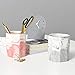 YOSCO Ceramic Desk Pen Holder Stand Marble Pattern Pencil Cup Pot Desk Organizer Makeup Brush Holder (Gray A)