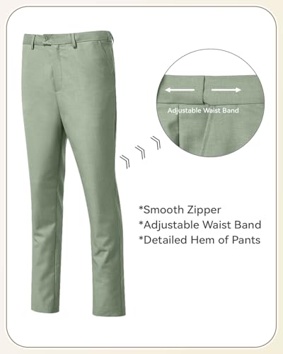 Image of Men's 3 Piece Slim Fit Suit Set, Two Button Blazer Solid Jacket Vest Pants Wedding Business Suit