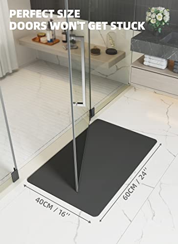 Color G Bath Rug Mats-16"X24" Rubber Non Slip Bathroom Mat, Super Absorbent Quick Dry Bath Mat, Washable Thin Bathroom Rugs Fit Under Door, Shower Rug For In Front Of Bathtub, Shower Room, Sink, Black #TOP5