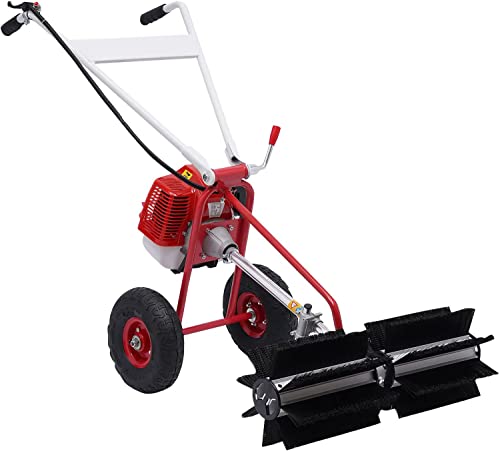 Barredora de Gasolina Portátil, Barredora de Mantenimiento de Césped Artificial, Máquina de Limpieza de Césped de Campo de Fútbol, 2 Tiempos 1.7HP