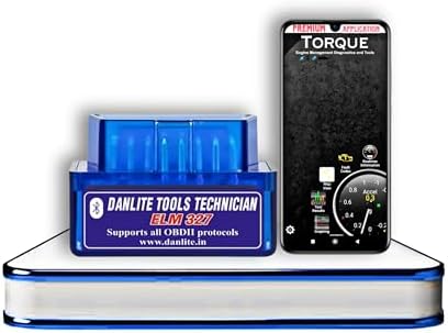 DANLITE TOOLS TECHNICIAN Bluetooth Car Fault Diagnostic Device Mini ELM 327 V2.1 OBD Scanner for Bike Bs6 with Smart Code Readers for Indian Cars OBD Scanner Support Android Windows iOS