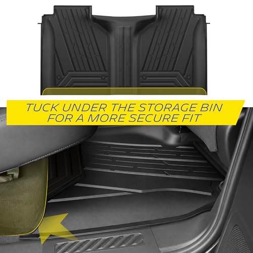 Image of Michelin Vehicle Mats for 2019-2026 Chevy Silverado /GMC Sierra 1500 | 2020-2026 2500 /3500, Crew Cab Bucket Seat W /Under Seat Storage, All-Weather TPE Custom Fit Liner, Elite