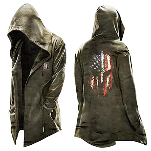 Frdun Veste coupe-vent, tendance à capuche pour homme - Thème Halloween - Imprimé pour costumes de cospalie - Accessoire de fête Cover