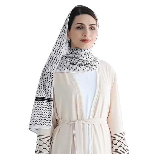 Women Printed Keffiyeh Arab Muslim Hijab Islamic Long Scarf Palestine Dubai Turkey Shawl Head Wrap