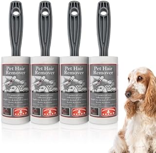 Caraselle Lint Rollers for Pet Hair - Cat & Dog Hair Remover, Lint Roller for Clothes, Furniture, Bedding, Car Interiors, Carpet, Picks up Lint, Hair, Fluff, Debris, 4 x 7.5m Lint Rollers