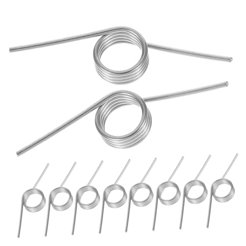 Unomor 10pcs Trash Can Spring Replacement Kit Metal Torsional Spring for Garbage Can Lid Easy Install for Hand Press Foot Pedal Cans Long-Lasting Lightweight