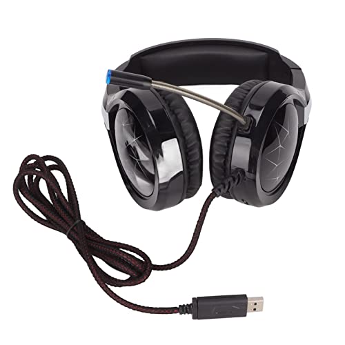 Gaming-hoofdtelefoon, valbestendige zachte oorbeschermers Ruisonderdrukkende USB-headset met microfoon voor pc voor laptop - Afbeelding 8