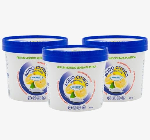 Ácido cítrico puro – Limpiador multiusos 500 g – 3 botellas