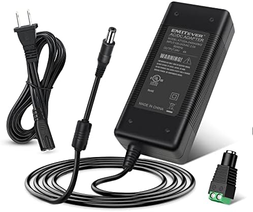 EMITEVER 24V DC Power Supply, 96W Led Lights Power Adapter, 120V AC to 24V DC Converter Class 2 Transformers 24 Volt 4amp UL-Listed for Low Voltage Lighting