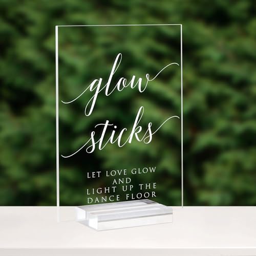 Clear Acrylic Glow Sticks Sign With Stands
