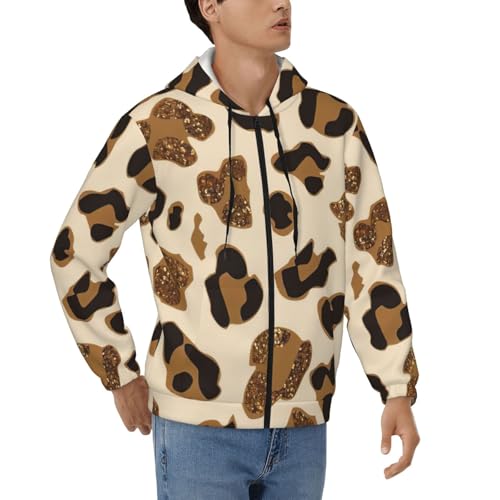 Sweat à fermeture éclair léopard homme pour un look urbain décontracté