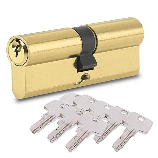 BETOY Cilindro cerradura, Cilindro de Alta Seguridad, Leva Larga, Llave - Llave, Latonado, 40/40(80mm) Cilindro de doble vuelta para puertas/entradas exteriores