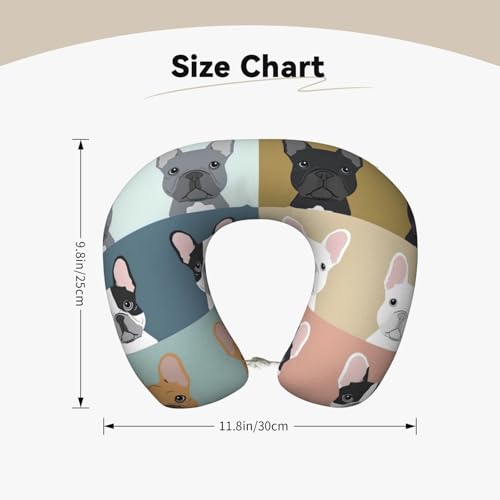 Almohada para cuello con diseño de bulldog francés miniatura 5