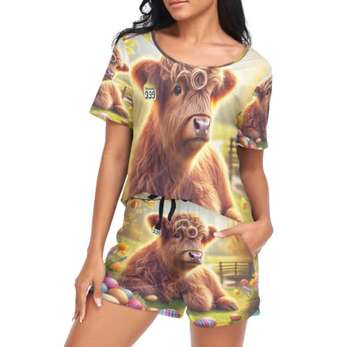 Pyjama de Pâques pour femmes fini les nuits chaudes ensemble de nuit léger taille S