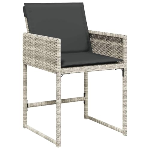 Chaise de repas pour jardin extérieur lot de 4 fauteuils gris clair LH5A