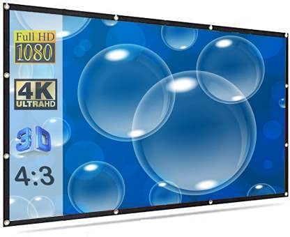 Savsol 2023 Upgraded Projector Screen, Eyelet Screen (6 ft. (W) x 4 ft. (H) - 84" Inch) Diagonal Anti-Crease Projection Screen for Home Theater 4:03 Aspect Ratio