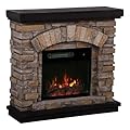LIVILAND 36" Farmhouse Ceramic Magnesium Oxide Freestanding Electric Fireplace with 4 Flickering Flame Effect Settings, Remote and Touch Control, in Tan Finish