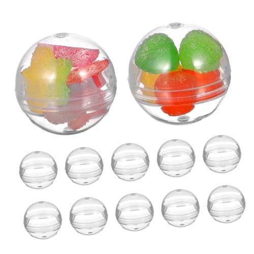 Hohopeti 100pcs Clear Plastic Fillable Transparent Machine for Candy Favors Crafts Beaded Storage