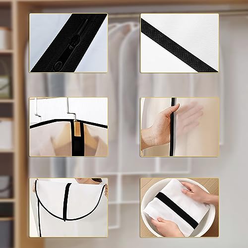 6PCS Garment Bags 60 x 100cm Waterproof Clothes Covers Protector Bags with Zip - Image 4