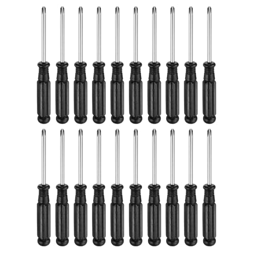 sourcing map 20pcs PH1 Mini Phillips Screwdriver #1 3.6" Length Screwdrivers 2" Carbon Steel with Ergonomic Handle for DIY Repairing, Black