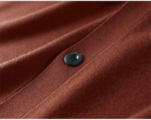 Men's Cardigan Sweater Long Sleeve V Neck Worsted Thin Solid Color Knit Cardigan4