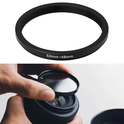 SING F LTD 2 Pack Adaptador Step-Down de Rosca 52mm Macho a 48mm Hembra, Convertidor de Hilo de Filtro de Aluminio Negro para Lentes de Cámara miniatura 4