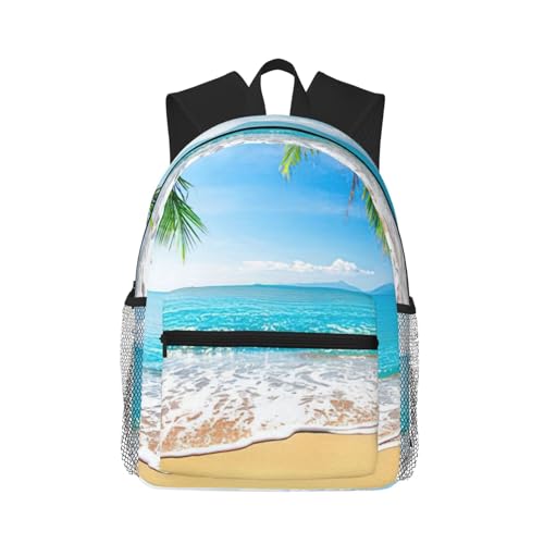 Sac à dos de voyage anti-choc pour ordinateur avec motif plage pour le travail