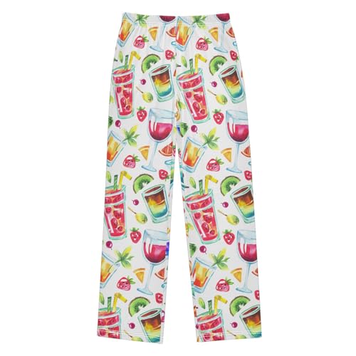 ZZKKO Watercolor Tropical Cocktail Fruit Boys Pants for Kids Jogger Pants with Pockets S-XL