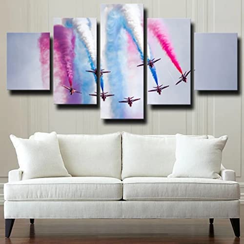 Peinture sur toile avion de qualité supérieure 100x50 cm avec cadre pour salon élégant