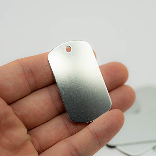 Image of StayMax Aluminum Blank Tags Stamping Blanks 25 Pack (Silver)